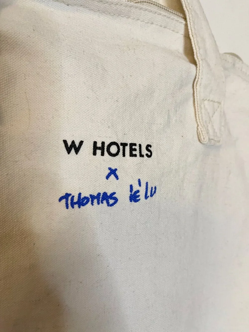 W Hotels x Thomas Lélu Canvas Tote Bag Zip Graphic Quote Weekend Beach Travel